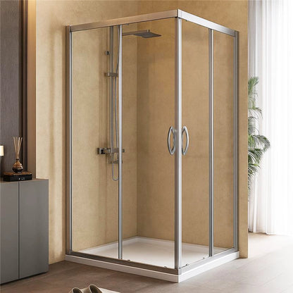 Box Doccia 100x100 Genio due ante scorrevoli vetro 6 mm trasparente H 195 cromo