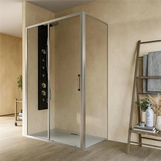 Box doccia 70x160 Marsiglia scorrevole reversibile trasparente H 195 cromo