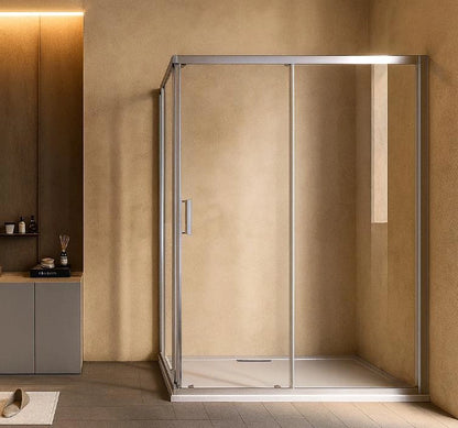 Box doccia 70x120 Nuvola un anta scorrevole reversibile 6 mm H 190 cromo