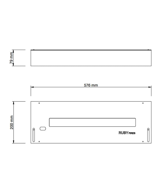British Fires Bio Bruciatore Bioetanolo 57,5x20 Cm Bbru5820blx