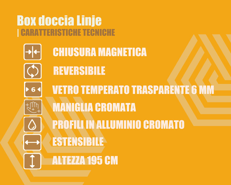Box doccia 100x70 a battente vetro temperato 6 mm 195 H Cromo Lucido installato in bagno moderno con ante in vetro...