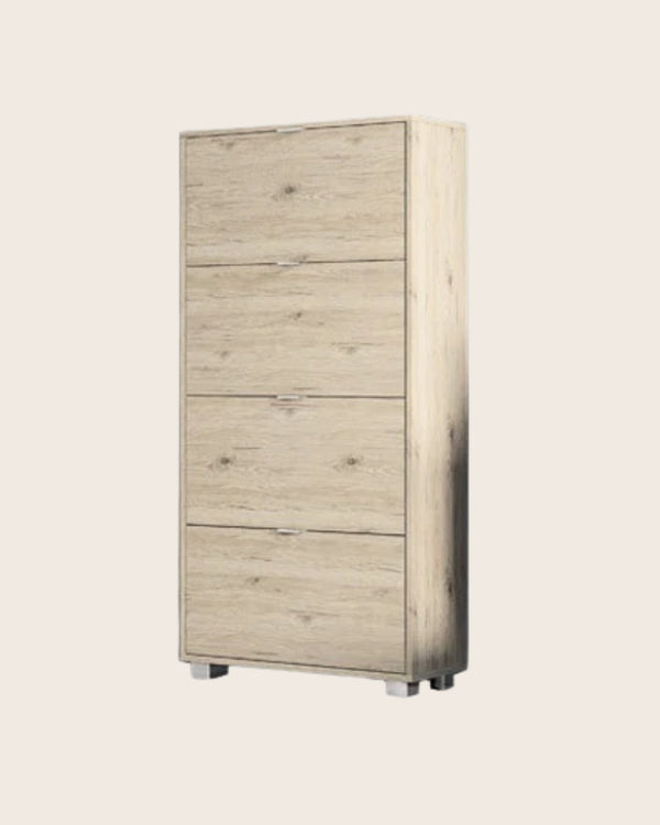 Capri scarpiera 76x30 salvaspazio 4 ante a ribalta H 155 olmo chiaro