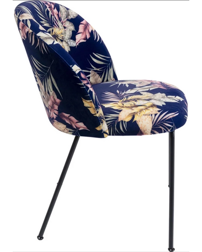 Cecil Flower sedia design fantasia con gambe in acciaio nero