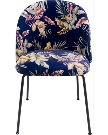 Cecil Flower sedia design fantasia con gambe in acciaio nero