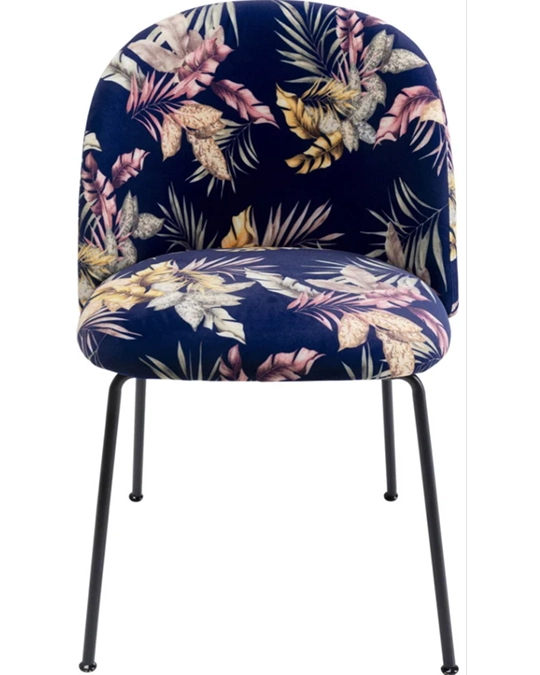 Cecil Flower sedia design fantasia con gambe in acciaio nero