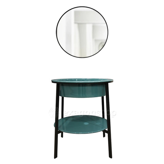 Ceramica Cielo I Catini Lavabo 70x50 a Pavimento smeraldo con Specchio
