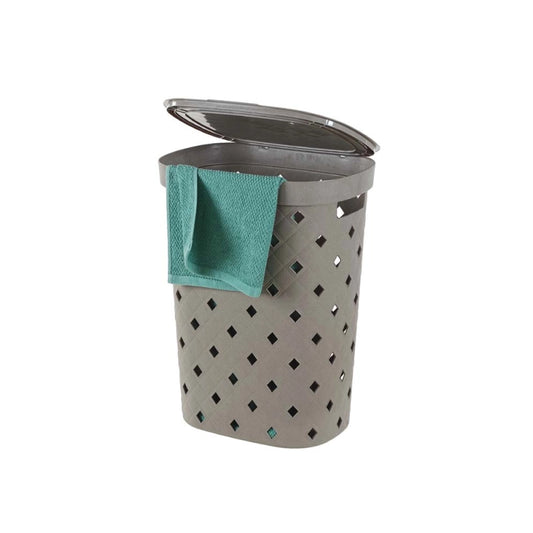 Cesto portabiancheria in plastica tortora Fiber