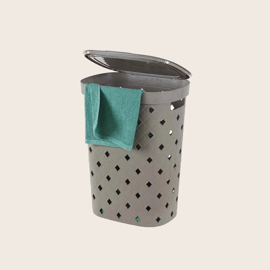 Cesto portabiancheria in plastica tortora Fiber