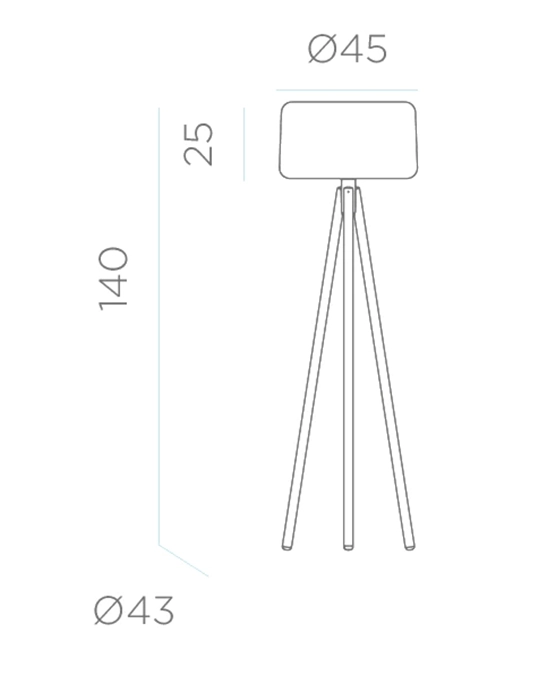 Chloe Lampada 140 cm a pavimento esterno ed interno bianco