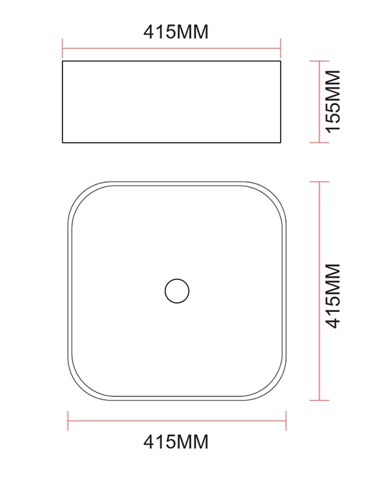 Ciotola 41,5x41,5 da appoggio in ceramica Bianco Lucido