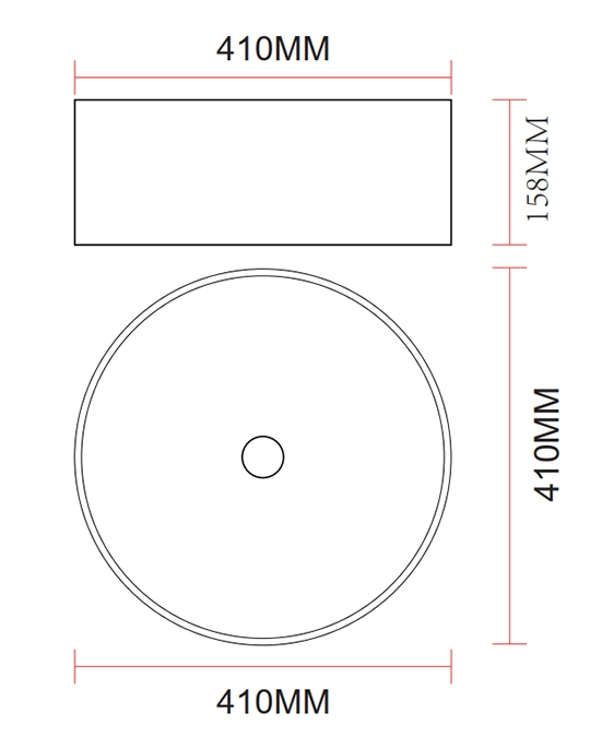 Mensola 90x50 con lavabo tondo 41 cm da appoggio in nobilitato Olmo
