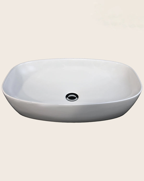 Ciotola 60x38 Mida da appoggio in ceramica bianco opaco