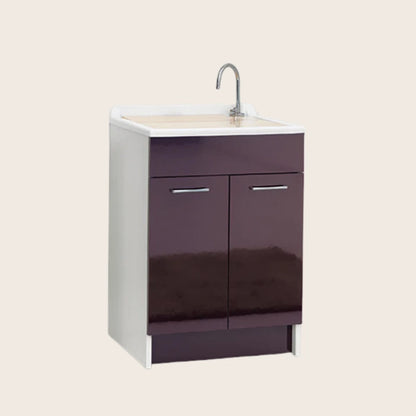 Colavene Swash mobile lavatoio 50x45 con tavola lavapanni melanzana lucido