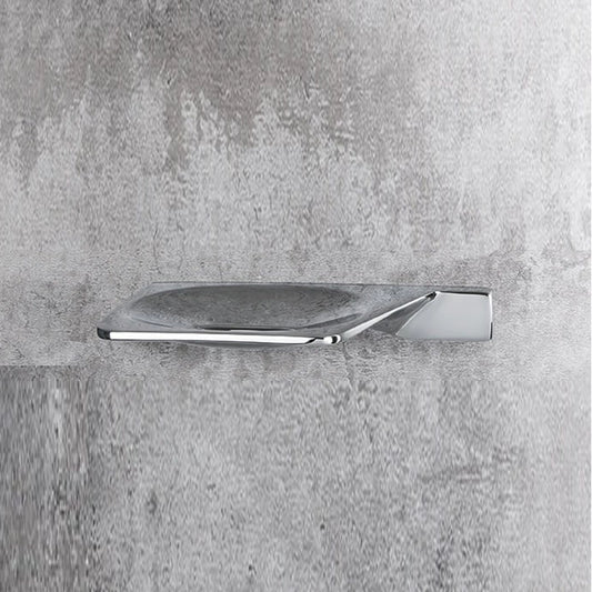 Colombo Alize Porta Sapone Sinistro a muro Cromo montato a parete, vista del design e della finitura - Colombo Design