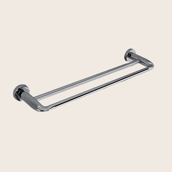 Colombo Basic Portasciugamani 46 cm doppio cromo b2788 Cromo Lucido in cromato montato a parete, vista del design e della...