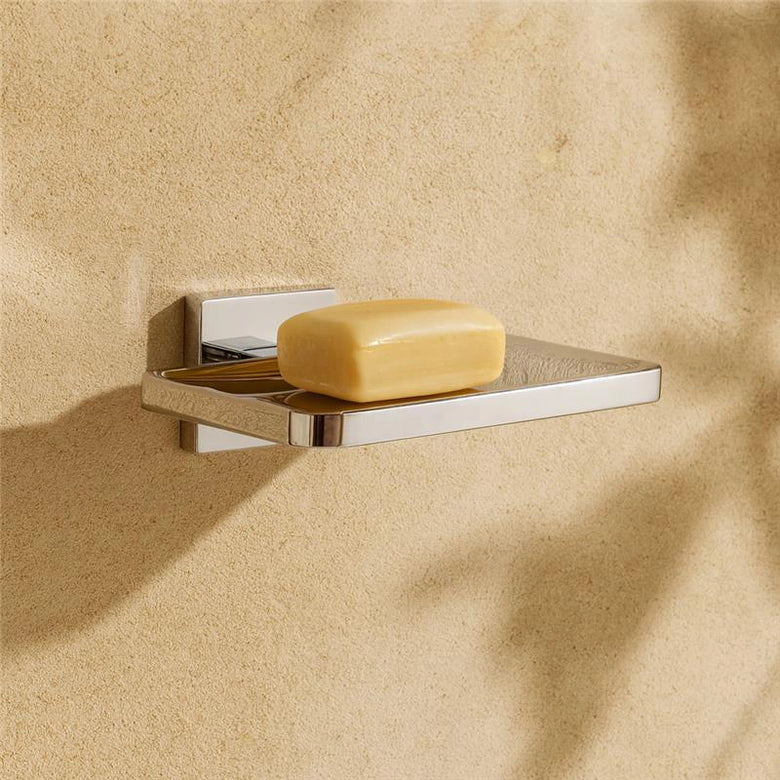 Colombo Basicq b3781 Porta Sapone Inamovibile Cromo montato a parete, vista del design e della finitura - Colombo Design