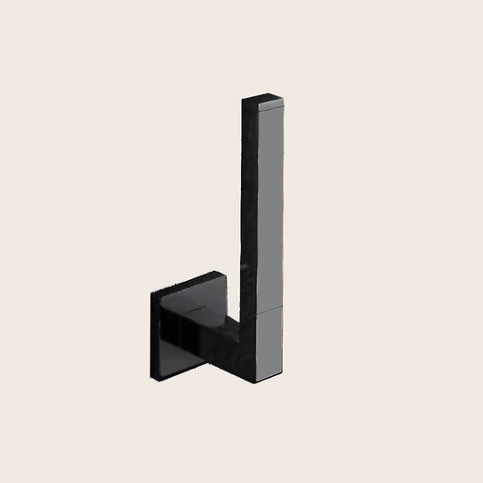 Colombo Basiq Porta Rotolo Verticale Nero Opaco montato a parete, vista del design e della finitura - Colombo Design