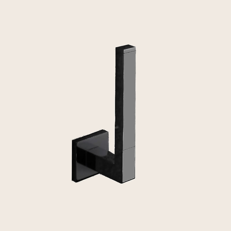 Colombo Basiq Porta Rotolo Verticale Nero Opaco montato a parete, vista del design e della finitura - Colombo Design