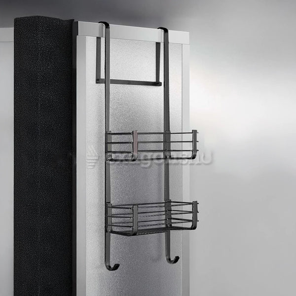 Colombo Cavalletto box doccia con appendiabiti e gancio in opaco installato in bagno moderno con ante in vetro temperato...