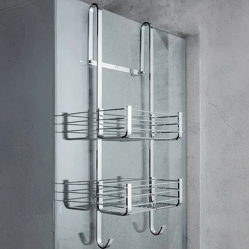Colombo Cavalletto vetro Doccia portasapone Universale Cromo installato in bagno moderno con ante in vetro temperato...