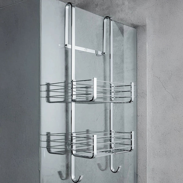 Colombo Cavalletto vetro Doccia portasapone Universale Cromo installato in bagno moderno con ante in vetro temperato...