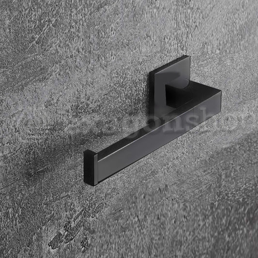 Colombo Design Basiq Porta Rotolo Sinistro Nero Opaco montato a parete, vista del design e della finitura
