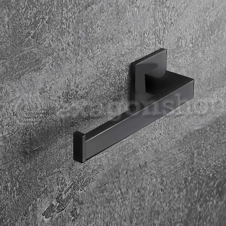 Colombo Design Basiq Porta Rotolo Sinistro Nero Opaco montato a parete, vista del design e della finitura