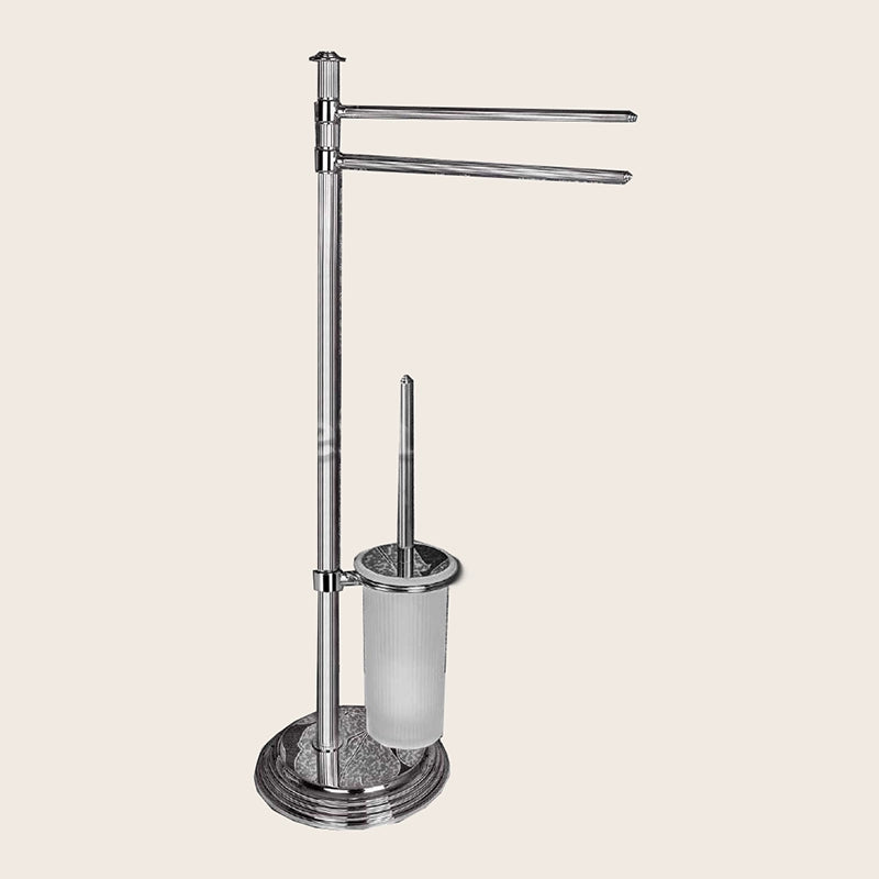 Colombo Design Hermitage B33180cr piantana portasciugamani con portascopino cromo