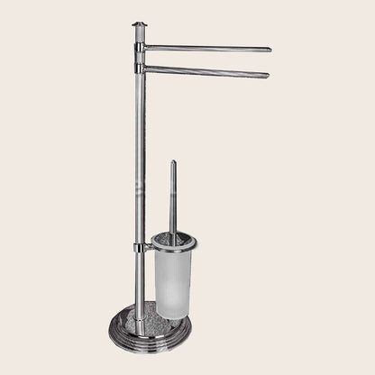 Colombo Design Hermitage B33180cr piantana portasciugamani con portascopino cromo