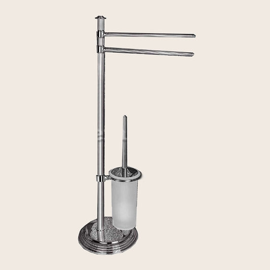 Colombo Design Hermitage B33180cr piantana portasciugamani con portascopino cromo