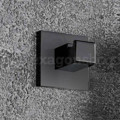 Colombo Design LC97 gancio appendino bagno Nero Opaco montato a parete, vista del design e della finitura