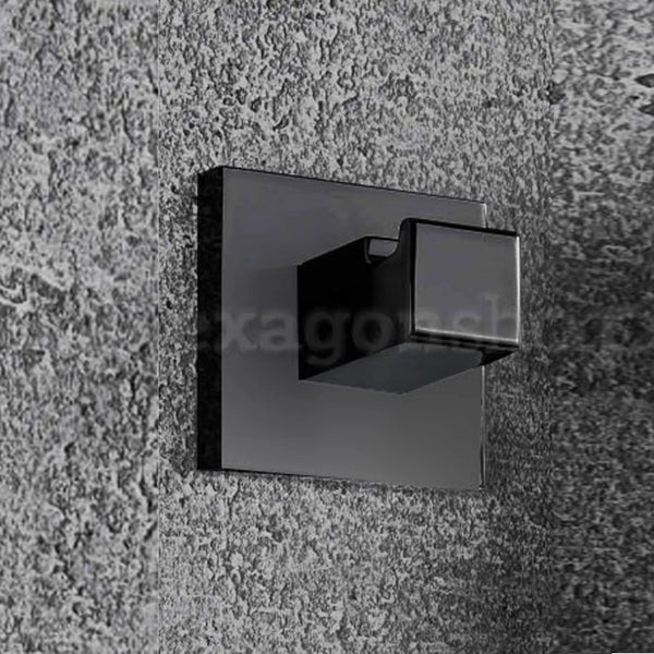 Colombo Design LC97 gancio appendino bagno Nero Opaco montato a parete, vista del design e della finitura