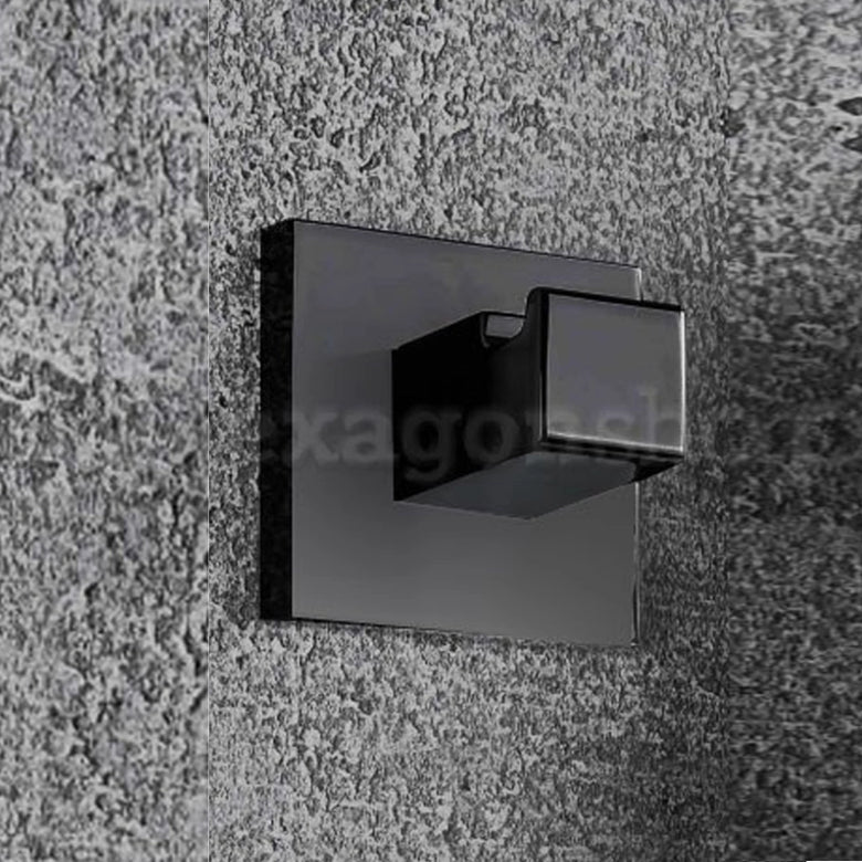 Colombo Design LC97 gancio appendino bagno Nero Opaco montato a parete, vista del design e della finitura