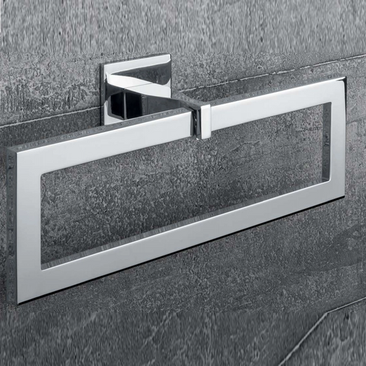 Colombo Forever Portasciugamani Ad Anello cromo b2931 montato a parete, vista del design e della finitura - Colombo Design