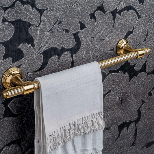 Colombo Hermitage Portasciugamani 65 cm in hps oro b3311 montato a parete, vista del design e della finitura - Colombo Design