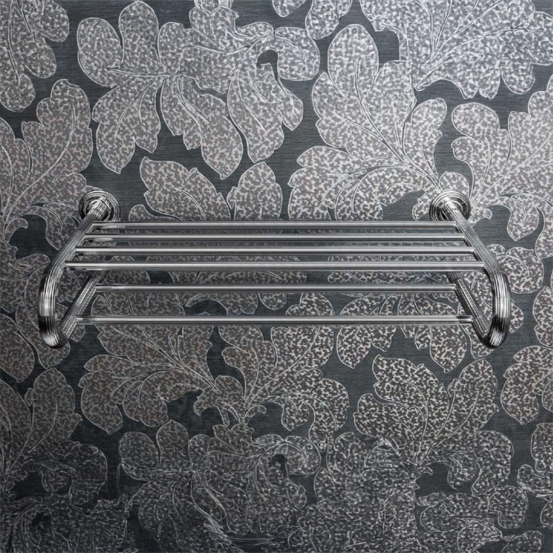 Colombo Hermitage rack portasciugamani 56 cm cromo b3387 montato a parete, vista del design e della finitura - Colombo Design