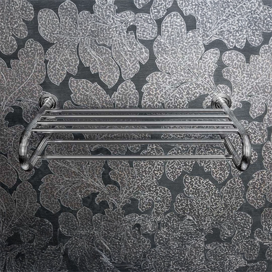 Colombo Hermitage rack portasciugamani 56 cm cromo b3387 montato a parete, vista del design e della finitura - Colombo Design