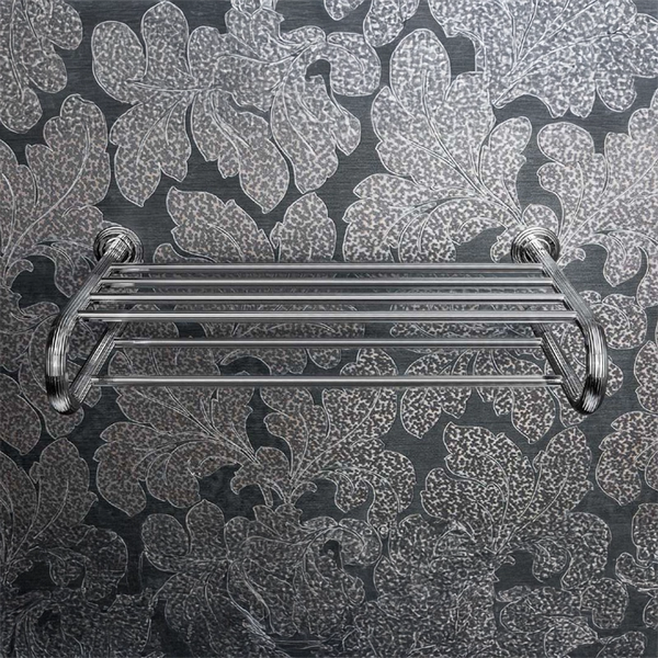 Colombo Hermitage rack portasciugamani 56 cm cromo b3387 montato a parete, vista del design e della finitura - Colombo Design