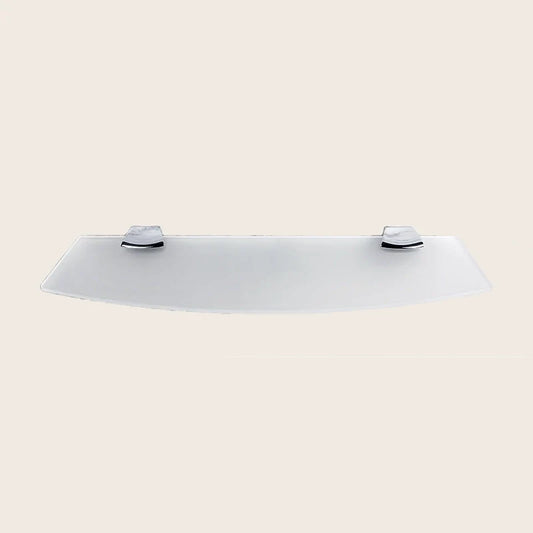 Colombo Land Mensola bagno 60 cm in Vetro cromo in vetro acidato e naturale installato in bagno moderno con ante in vetro...