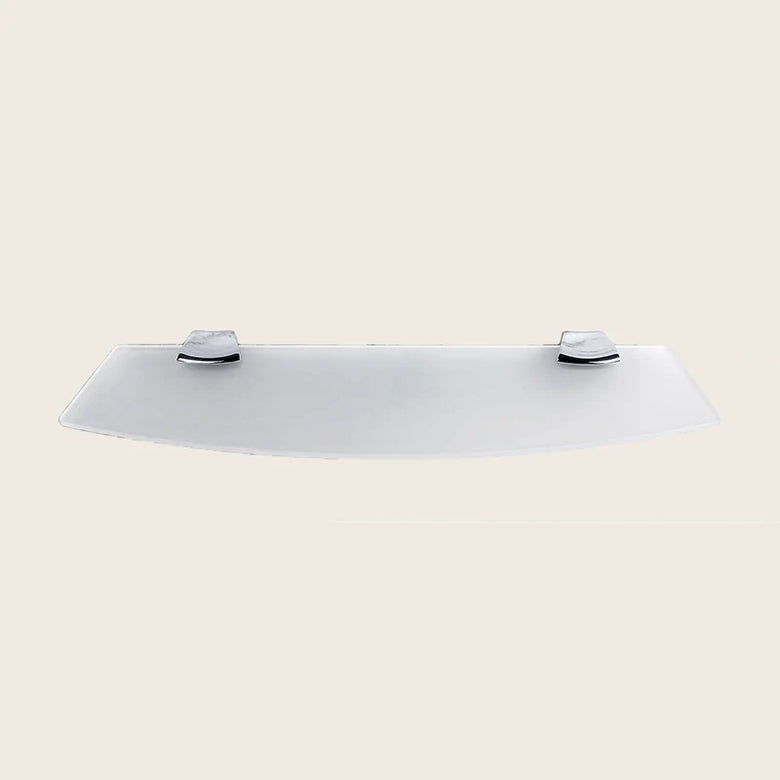 Colombo Land Mensola bagno 60 cm in Vetro cromo in vetro acidato e naturale installato in bagno moderno con ante in vetro...