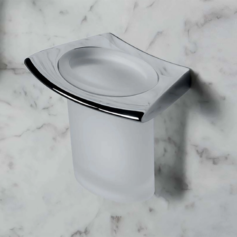 Colombo Land Bicchiere portaspazzolini in Vetro Acidato dettaglio Colombo Design