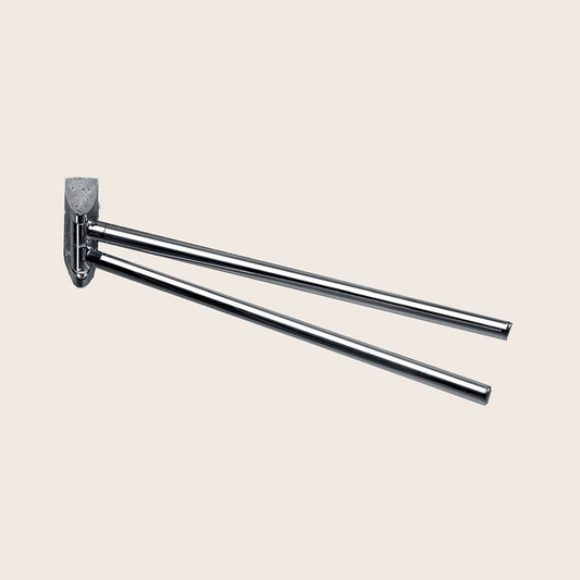 Colombo Link portasciugamani 36 cm a Snodo Cromo montato a parete, vista del design e della finitura - Colombo Design