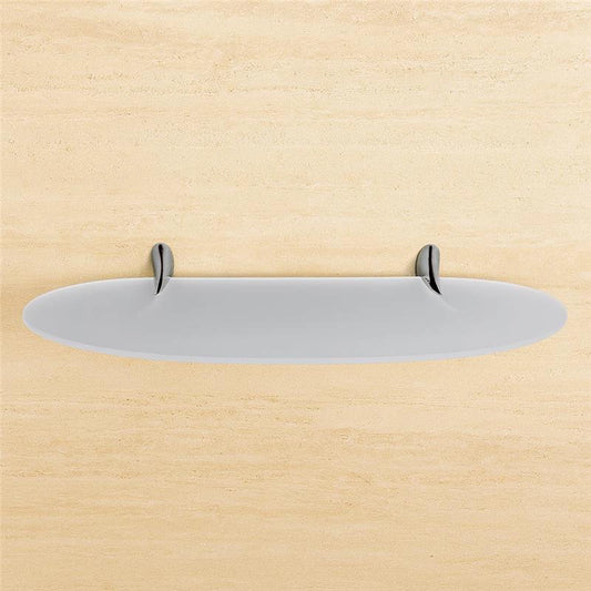 Colombo Link Mensola bagno 64 cm in Vetro Acidato Naturale cromo B2416