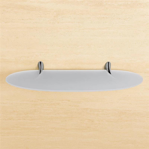 Colombo Link Mensola bagno 64 cm in Vetro Acidato Naturale cromo B2416