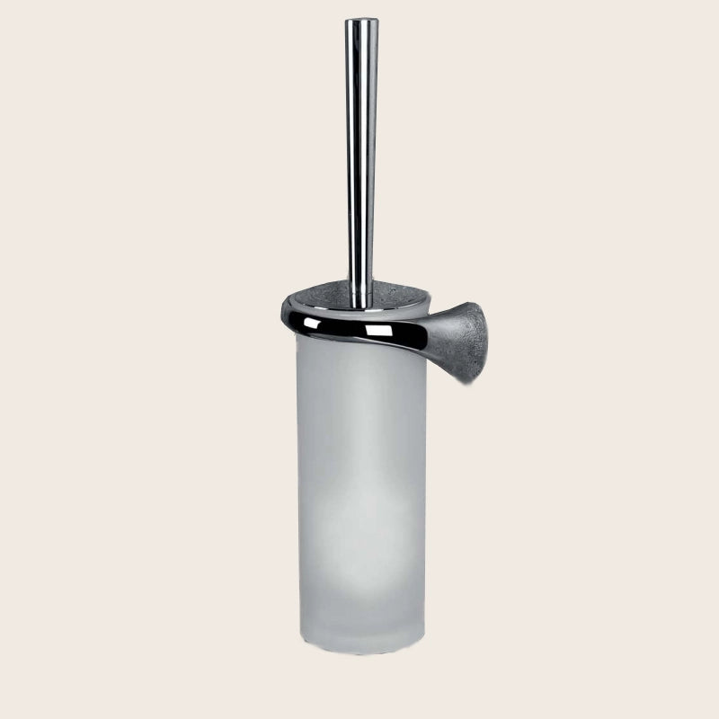 Colombo Link Porta Scopino Sinistro in Vetro Acidato Naturale cromo 2407