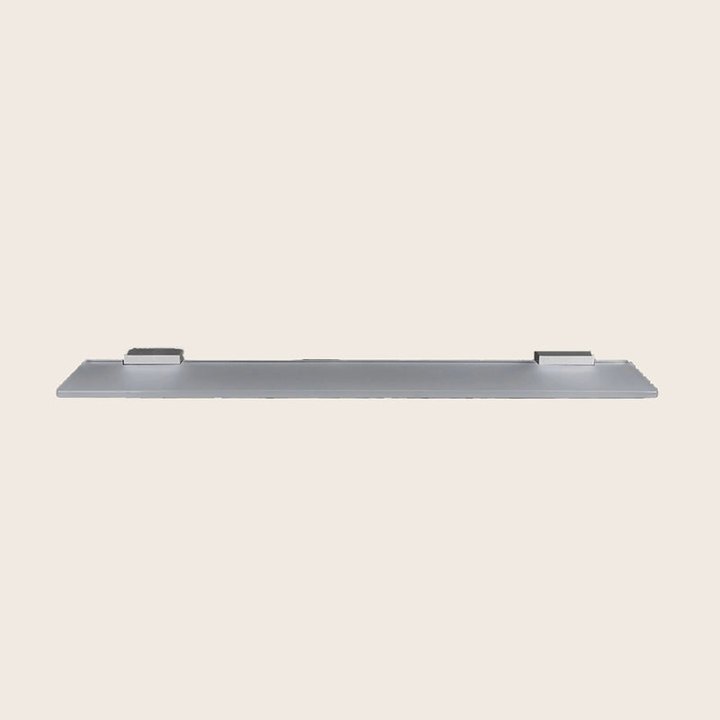 Colombo Look Mensola bagno 60 cm in Vetro cromo in vetro acidato e naturale installato in bagno moderno con ante in vetro...