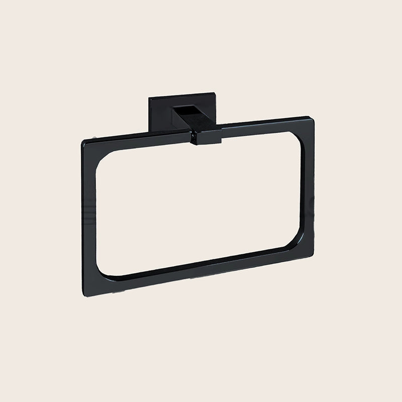 Colombo Look Porta Asciugamani Ad Anello Nero Opaco montato a parete, vista del design e della finitura - Colombo Design