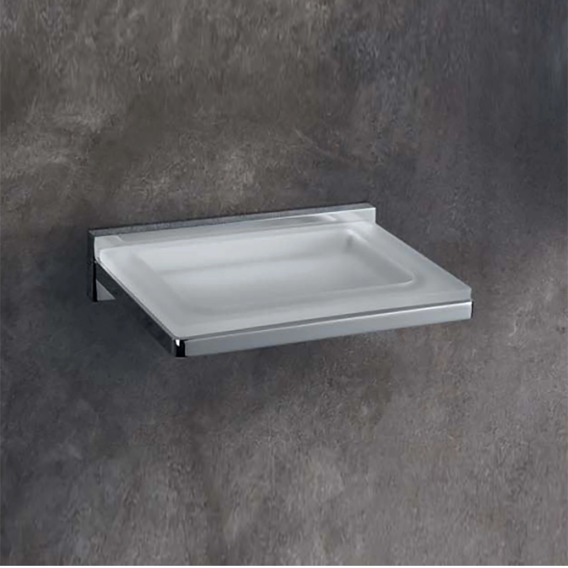 Colombo Look b1601 Porta Sapone a muro in vetro acidato dettaglio Colombo Design