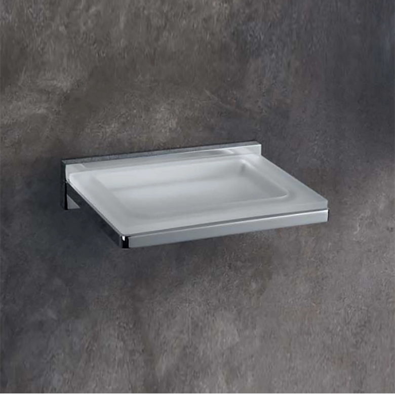 Colombo Look b1601 Porta Sapone a muro in vetro acidato dettaglio Colombo Design