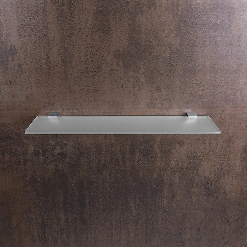 Colombo Lulu Mensola bagno 60 cm in Vetro cromo in vetro acidato e opaco installato in bagno moderno con ante in vetro...
